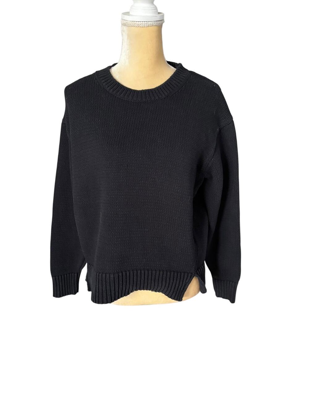 Everlane Black Sweater Crew Neck Size Medium Cotton Blend